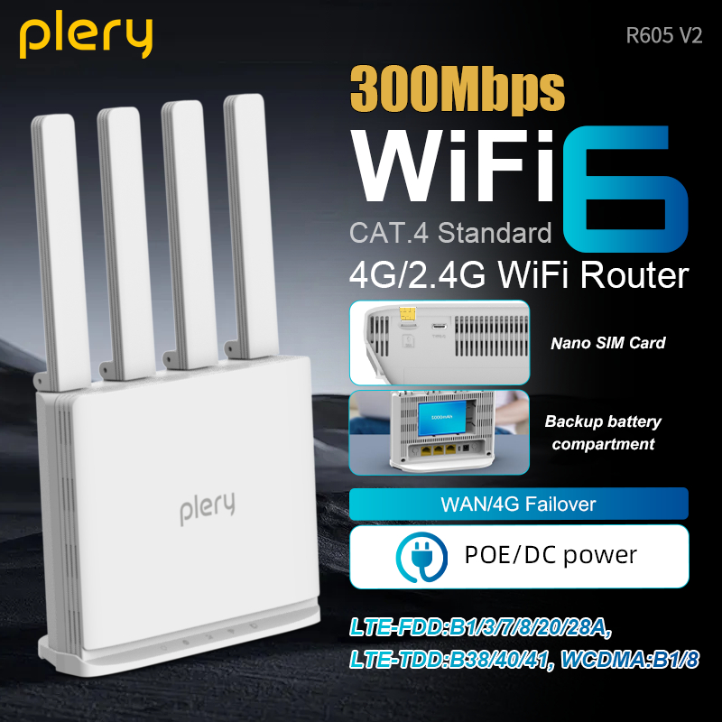 Plery R605 V2 4G LTE CAT4 WiFi - 4G Router With Poe Wan ulasan dan harga