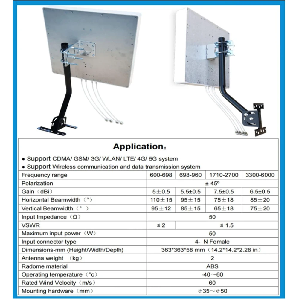 Outdoor Directional MIMO 4x4 P - Lte Antenna Mimo 4X4 Outdoor ulasan dan harga
